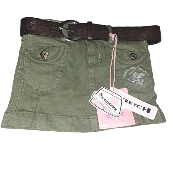 🆕️Vintage Y2K Beverly Hills Polo Club Skort Army Green Sz 3T NWT - Picture 2 of 4